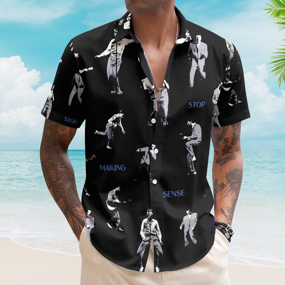 Stop Making Sense Talking Heads David Byrne Hawaiian Shirt Retro Music Inspired Aloha Shirt