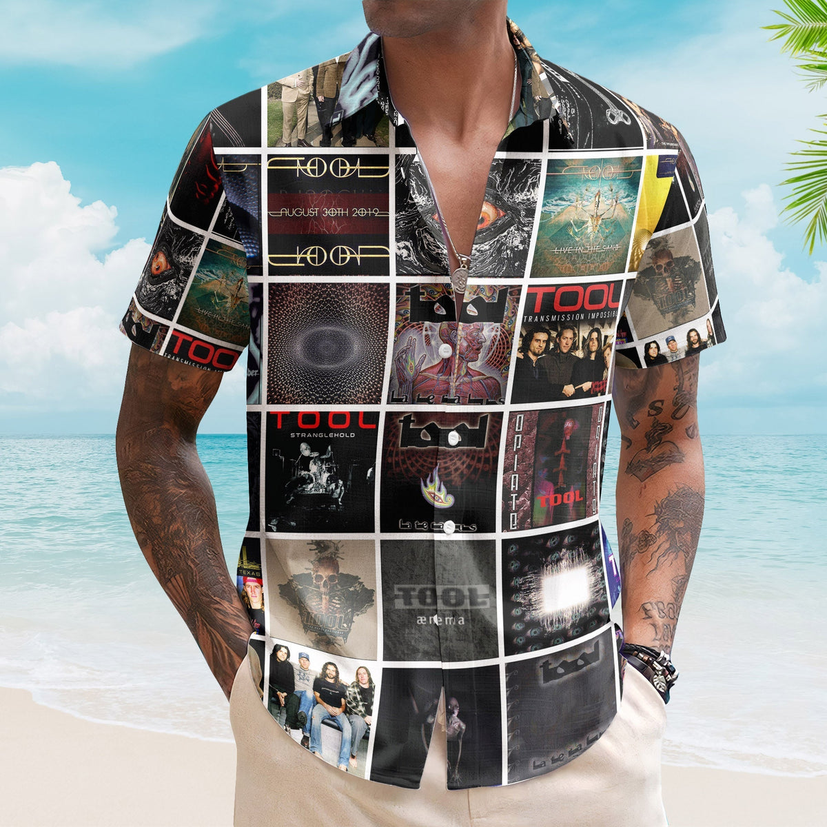 Tool Hawaiian Shirt Album Cover Collage Progressive Metal Summer Button Up