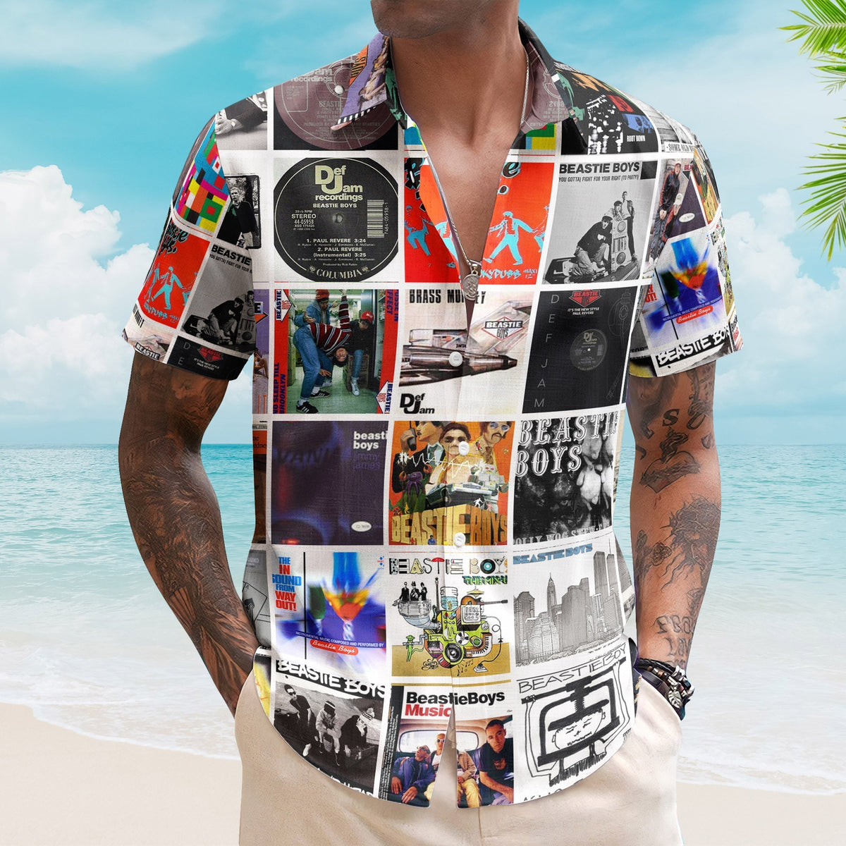Beastie Boys Nostalgia Collage Hawaiian Shirt Old School Hip-Hop Memories Gift