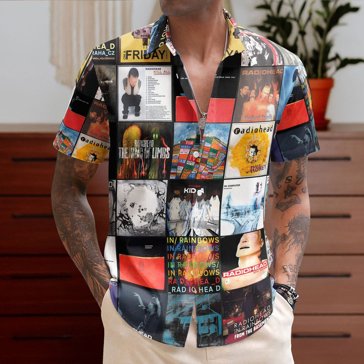 Radiohead Nostalgia Collage Hawaiian Shirt Iconic Album Memories Gift