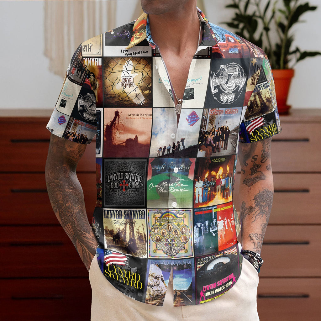 Lynyrd Skynyrd Nostalgia Collage Hawaiian Shirt Southern Rock Memories Gift