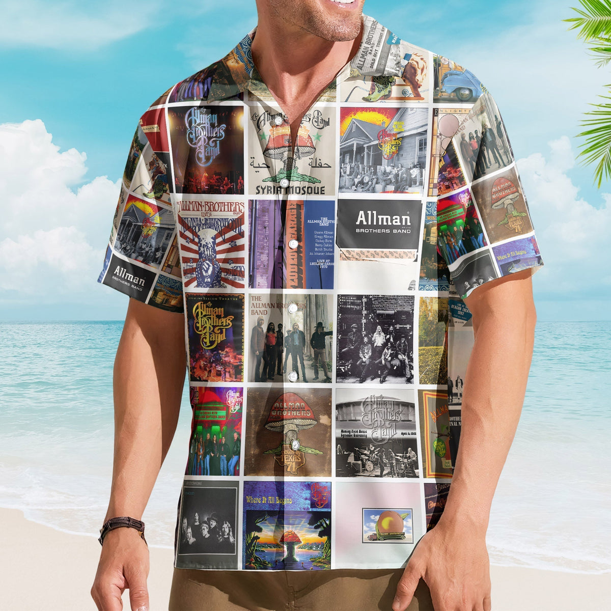 Allman Brothers Band Album Collage Hawaiian Shirt Rock Music Band Fan Shirt