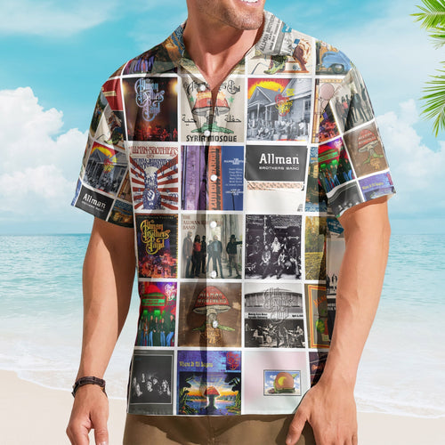 Allman Brothers Band Album Collage Hawaiian Shirt Rock Music Band Fan Shirt