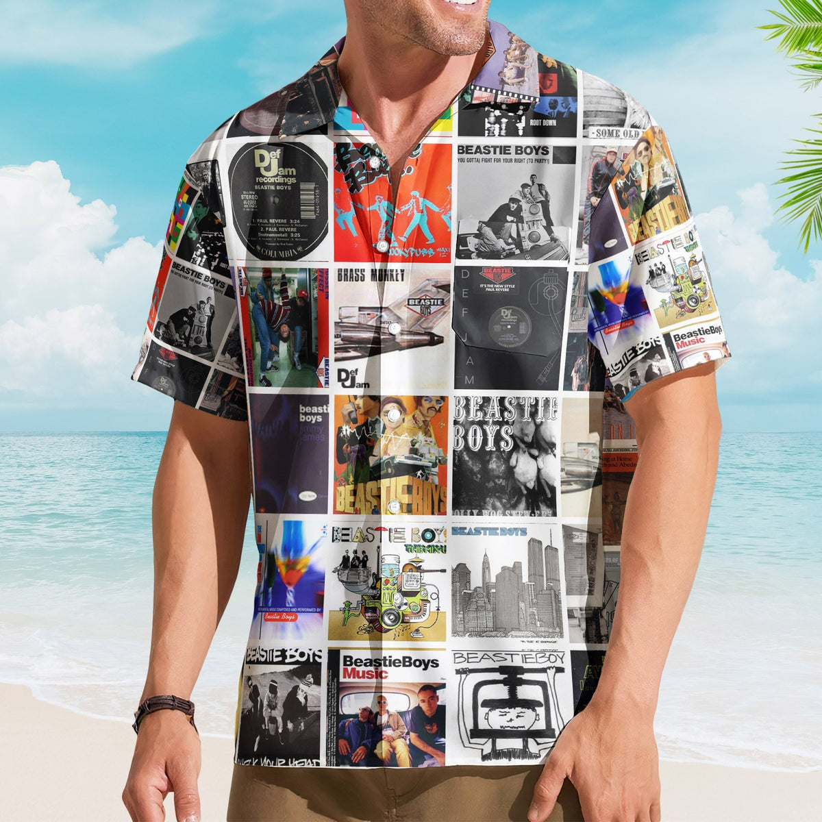 Beastie Boys Album Collage Hawaiian Shirt Hip-Hop Rock Band Fan Shirt