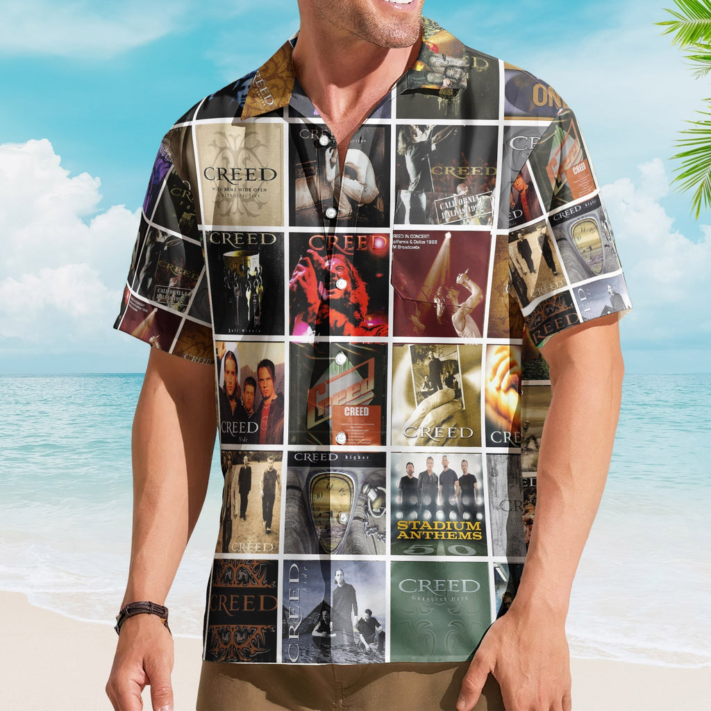 Creed Album Collage Hawaiian Shirt Rock Music Band Fan Shirt