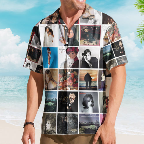 Barbra Streisand Album Collage Hawaiian Shirt Pop Music Fan Shirt