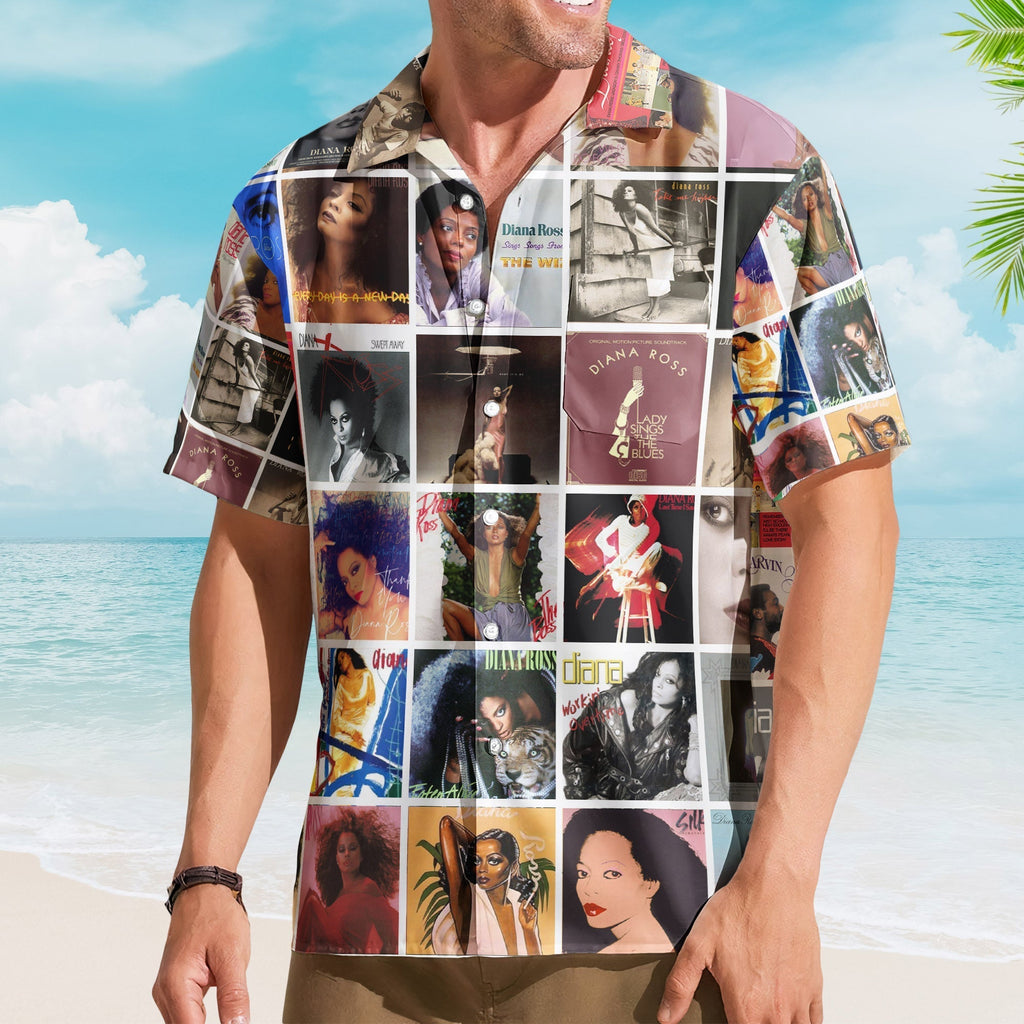 Diana Ross Album Collage Hawaiian Shirt R&B Pop Music Fan Shirt