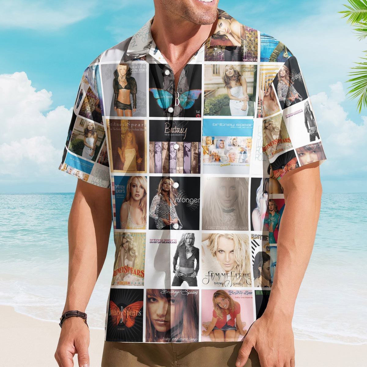 Britney Spears Album Collage Hawaiian Shirt Pop Star Fan Shirt