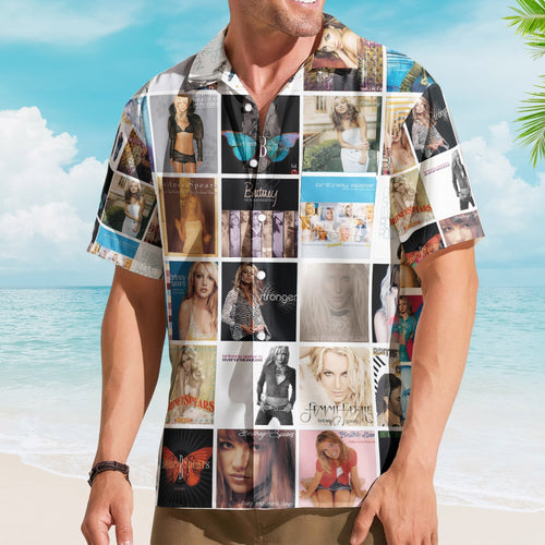 Britney Spears Album Collage Hawaiian Shirt Pop Star Fan Shirt