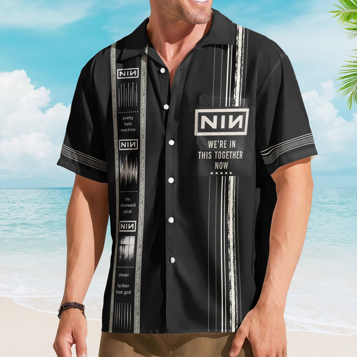 Nine Inch Nails Luxury Design Hawaiian Shirt Industrial Rock Inspired Hawaiian Shirt