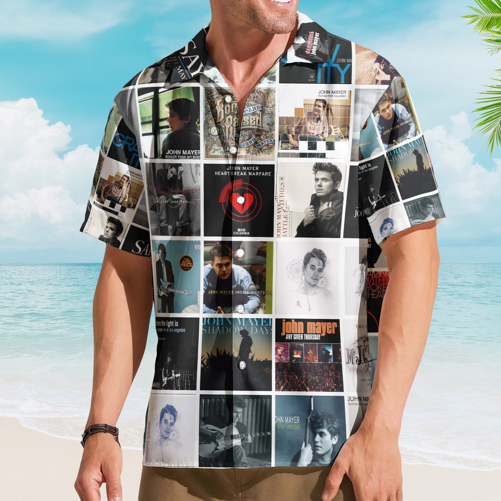 John Mayer Album Collage Hawaiian Shirt Pop Rock Music Fan Shirt
