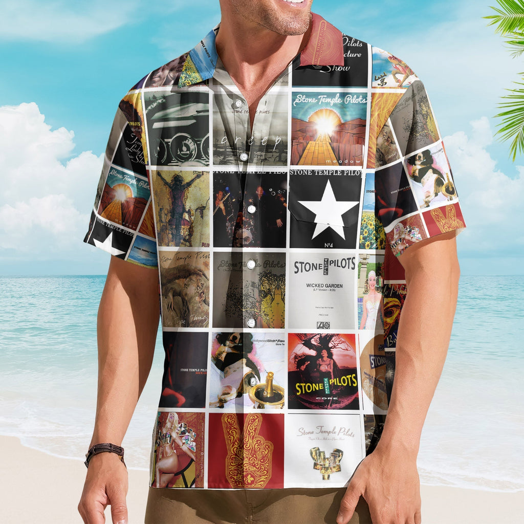 Stone Temple Pilots Album Collage Hawaiian Shirt Rock Band Fan Shirt