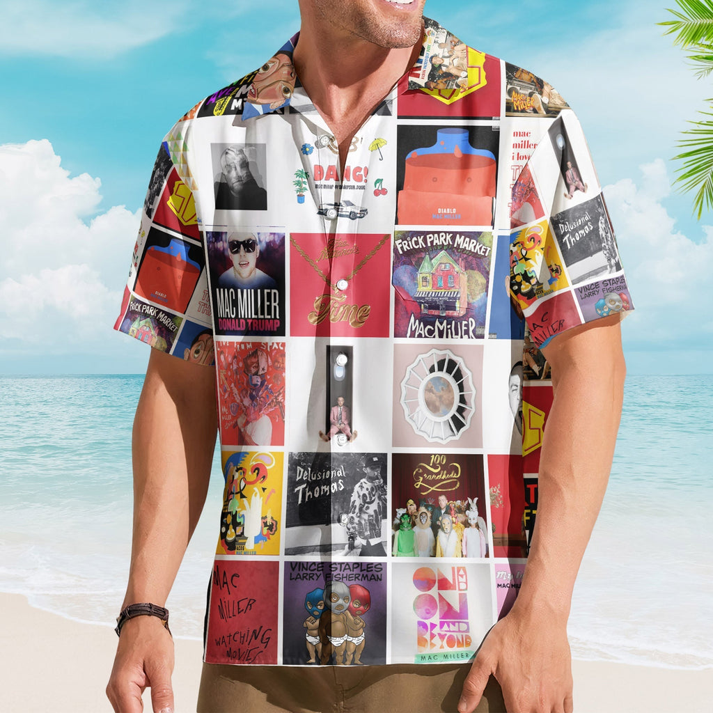 Mac Miller Nostalgia Collage Hawaiian Shirt Emotional Hip-Hop Memories Gift