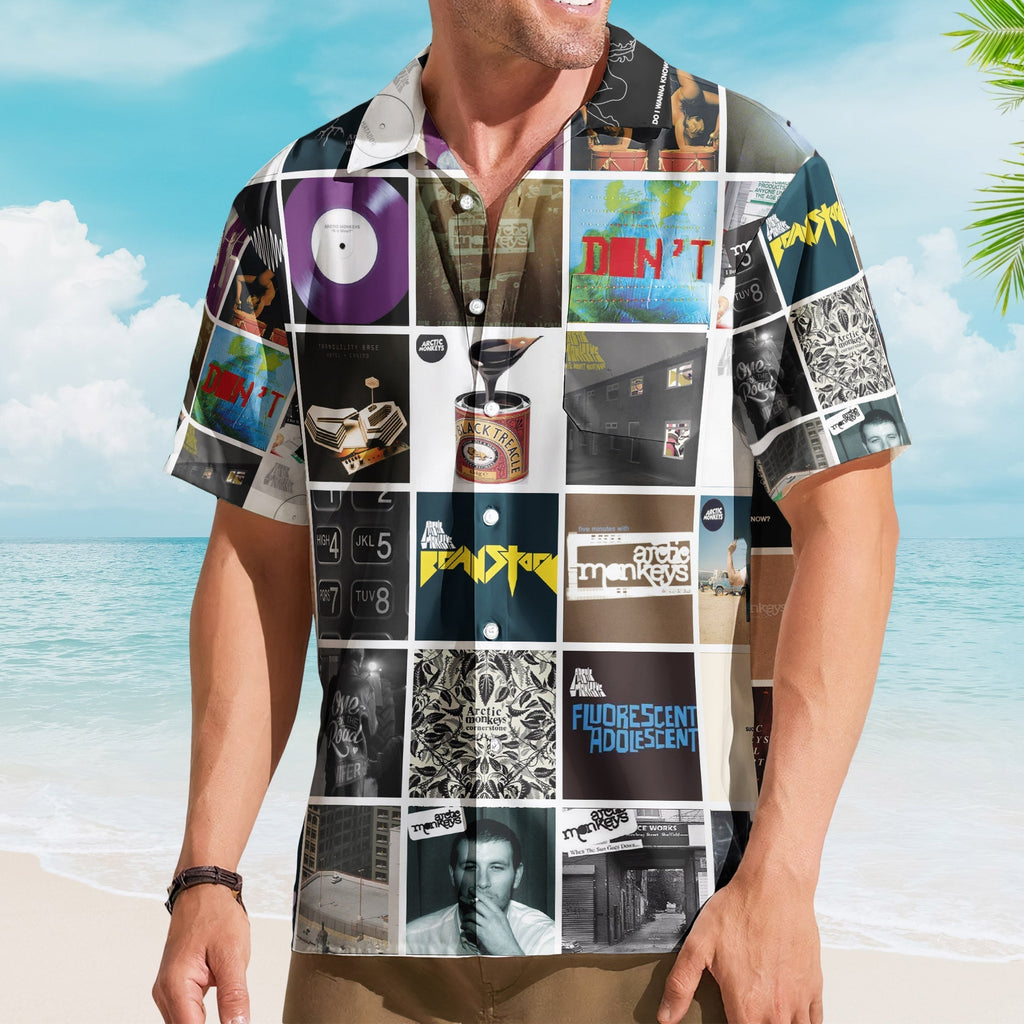 Arctic Monkeys Album Collage Hawaiian Shirt Rock Music Band Fan Shirt