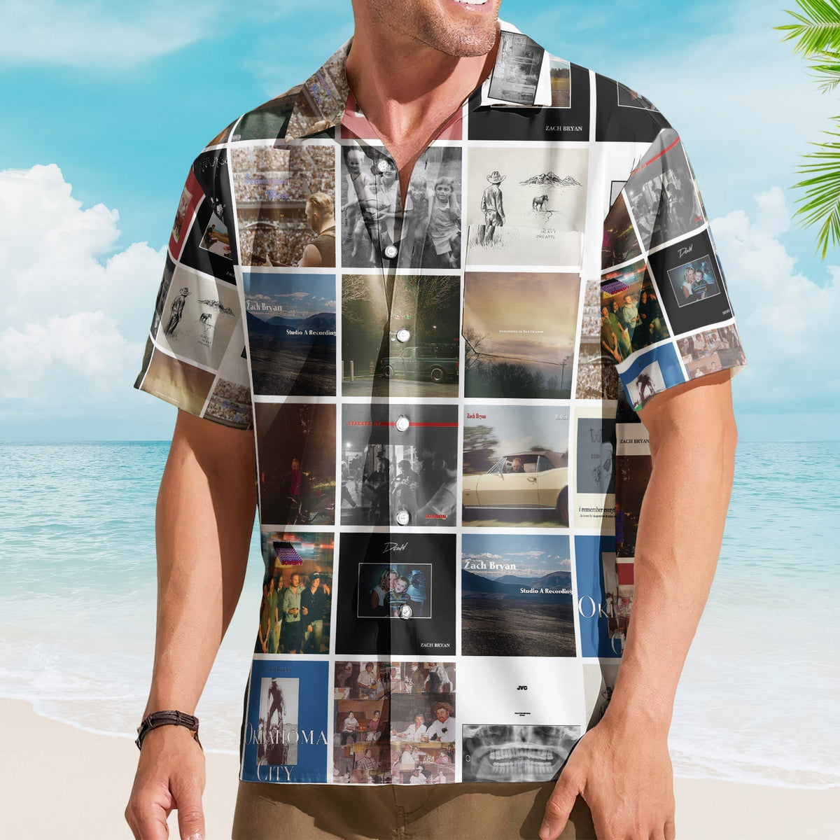 Zach Bryan Album Collage Hawaiian Shirt Country Music Fan Shirt