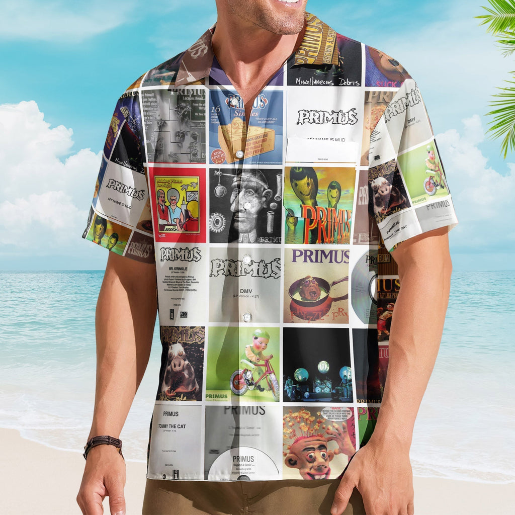 Primus Album Collage Hawaiian Shirt Rock Music Band Fan Shirt