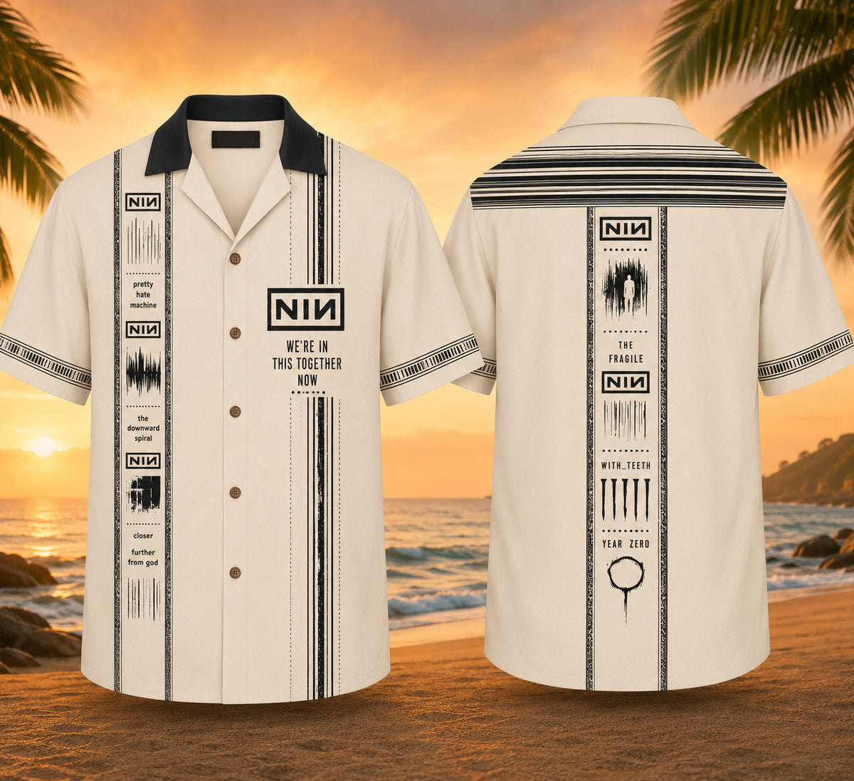 Nine Inch Nails Luxury Design Hawaiian Shirt Alternative Rock Inspired Hawaiian Shirt