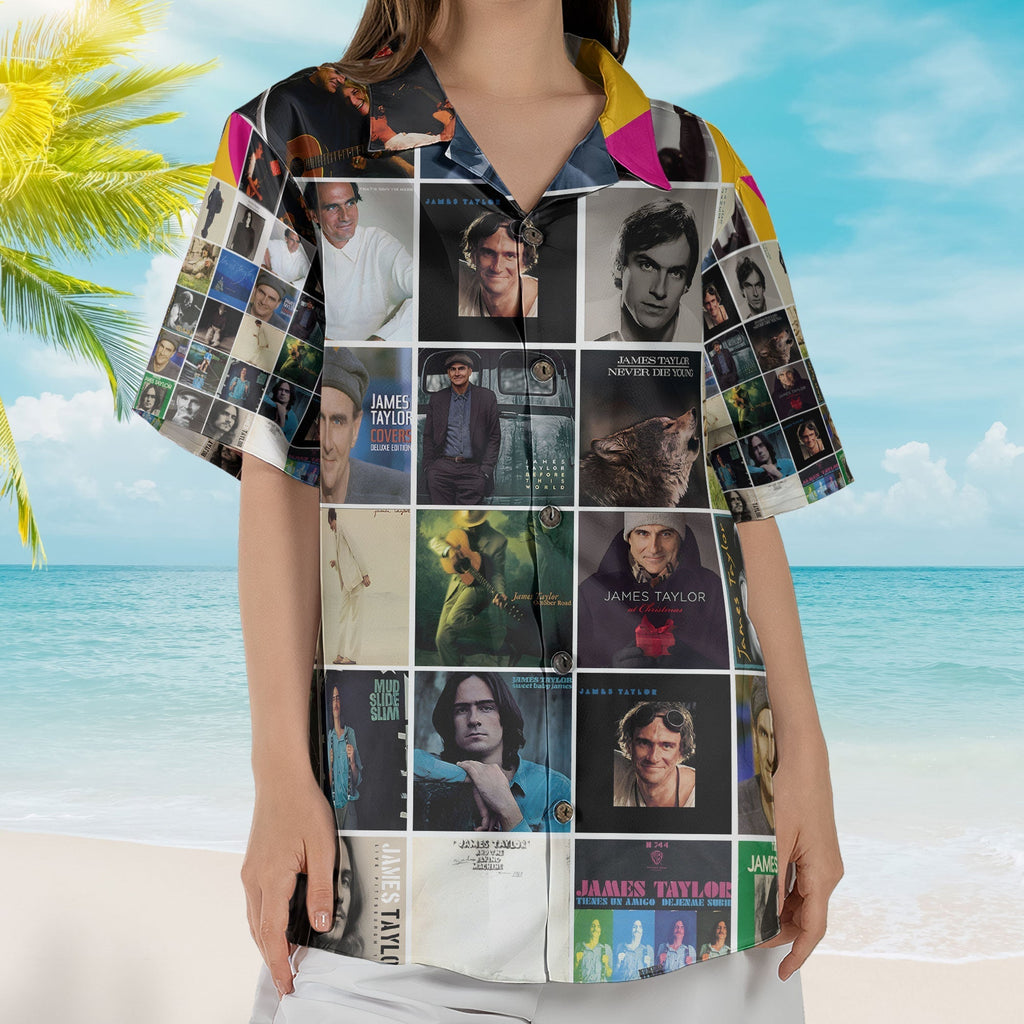 James Taylor Album Collage Hawaiian Shirt Classic Folk Music Fan Shirt
