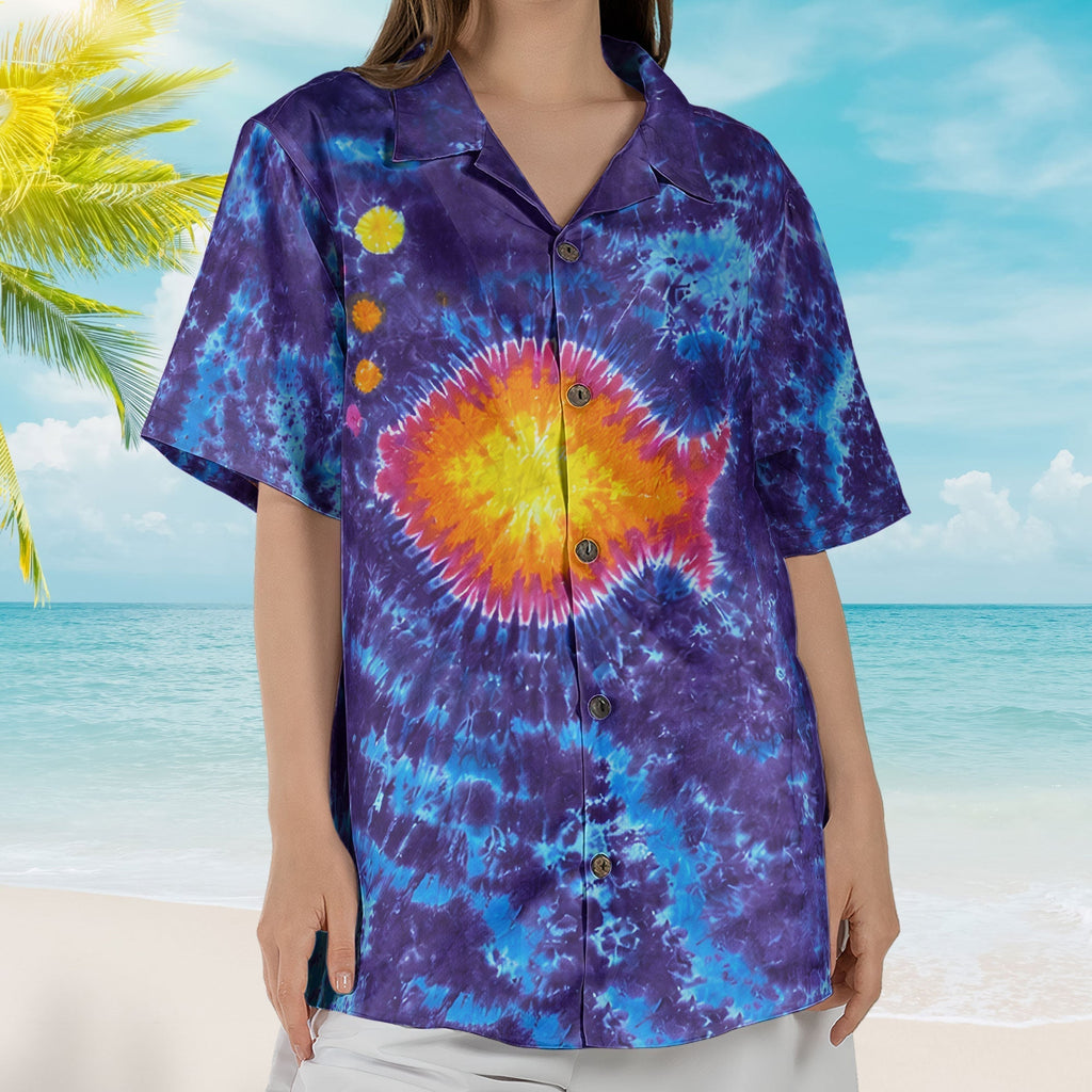 Phish Band Fish Logo Tie Dye Hawaiian Shirt Retro Music Inspired Aloha Shirt