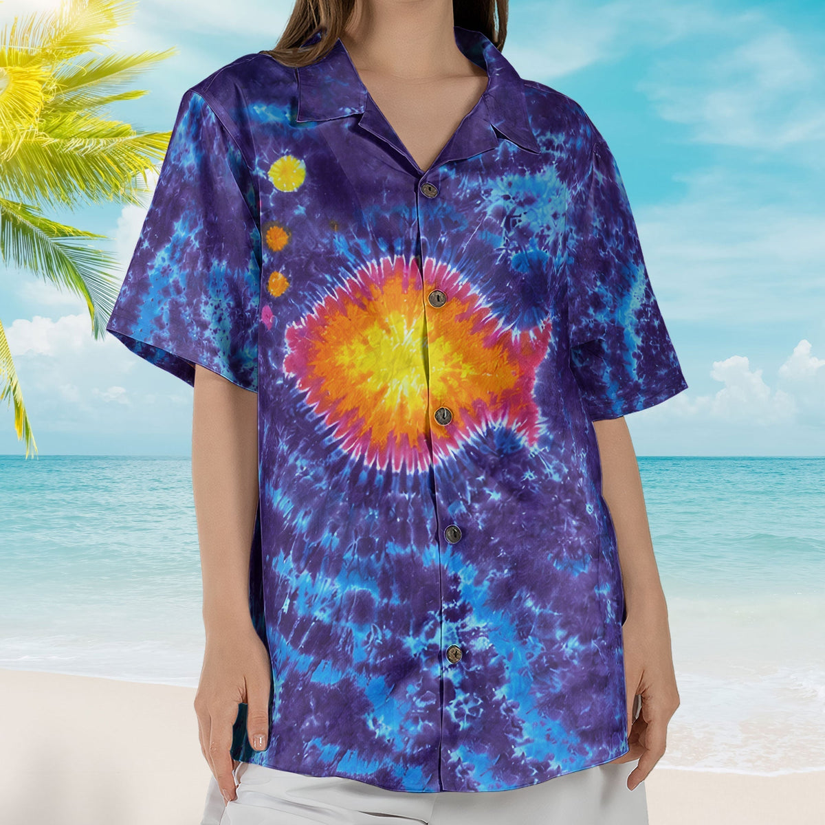 Phish Band Fish Logo Tie Dye Hawaiian Shirt Retro Music Inspired Aloha Shirt