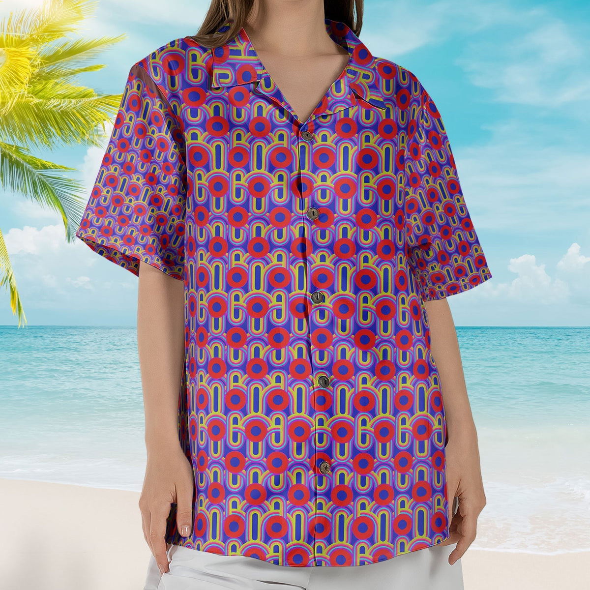 Phish Vegas Donuts Unisex Hawaiian Shirt Retro Geometric Hawaiian Button-Up Shirt