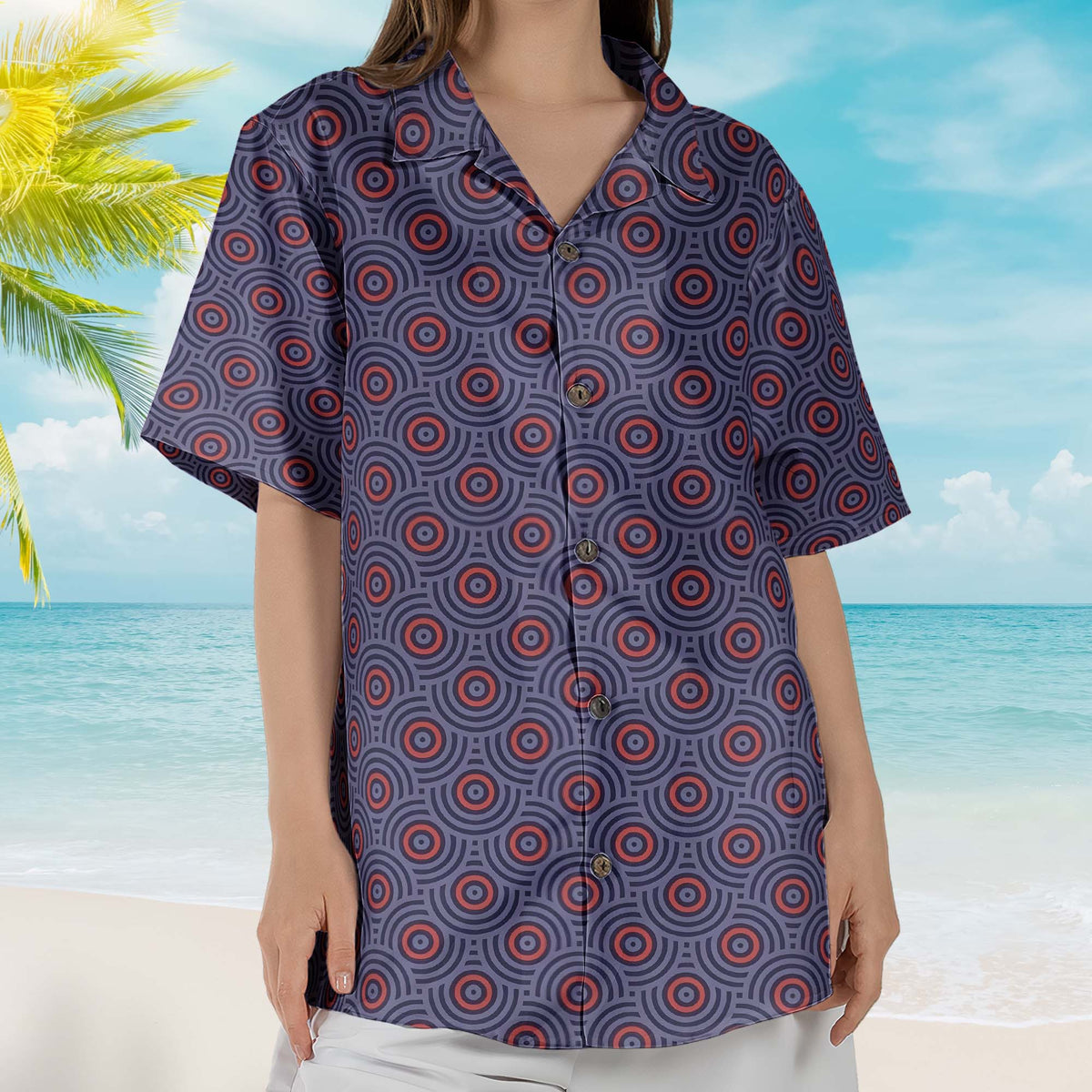 Phish Summer Donuts Unisex Hawaiian Shirt Retro Geometric Hawaiian Button-Up Shirt