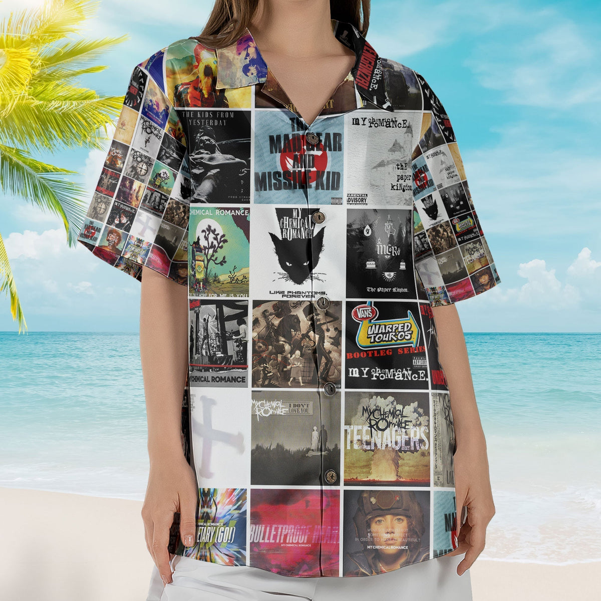 My Chemical Romance Hawaiian Shirt Iconic Album Collage Emo Rock Style