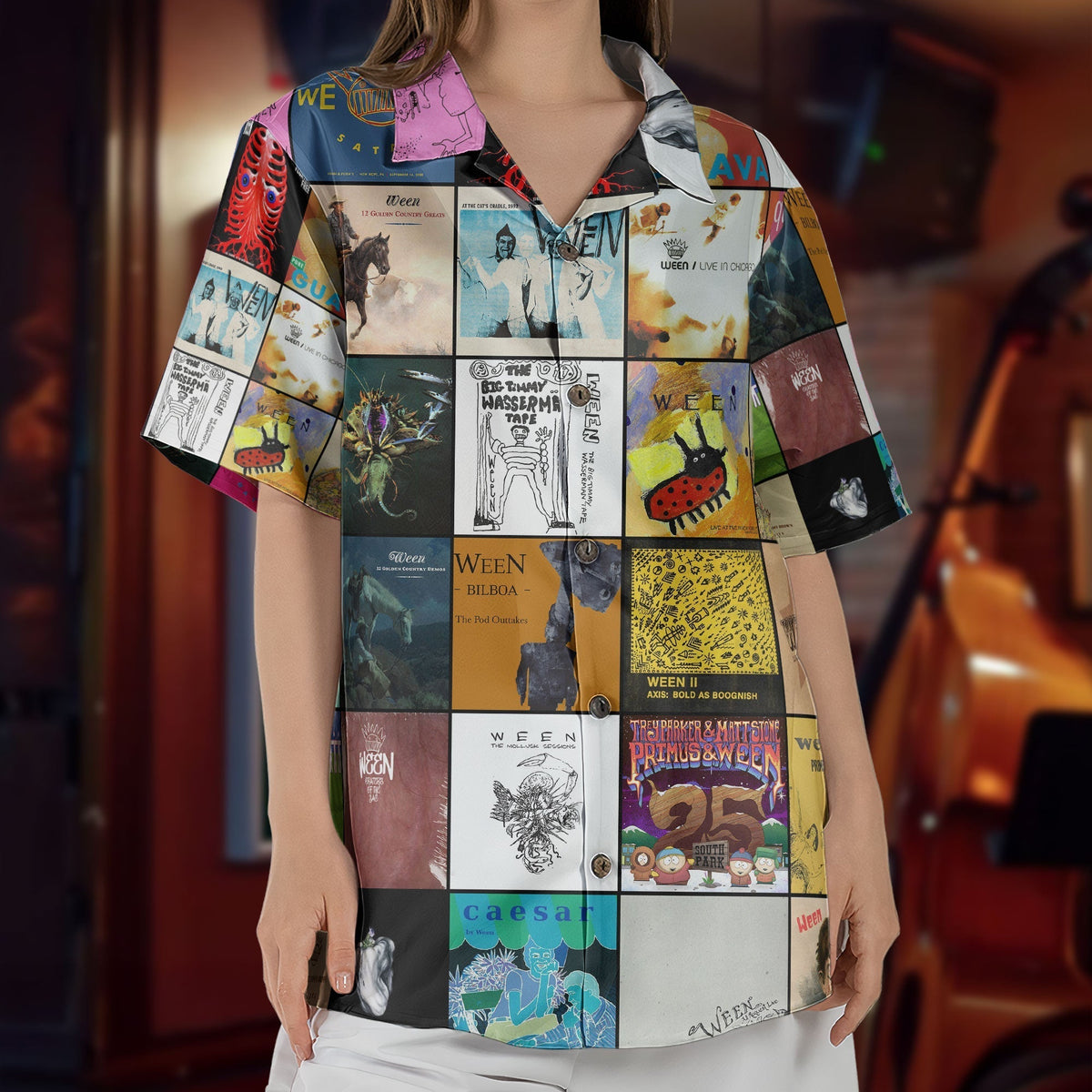 Ween Hawaiian Shirt Album Cover Collage Alternative Rock Summer Button Up