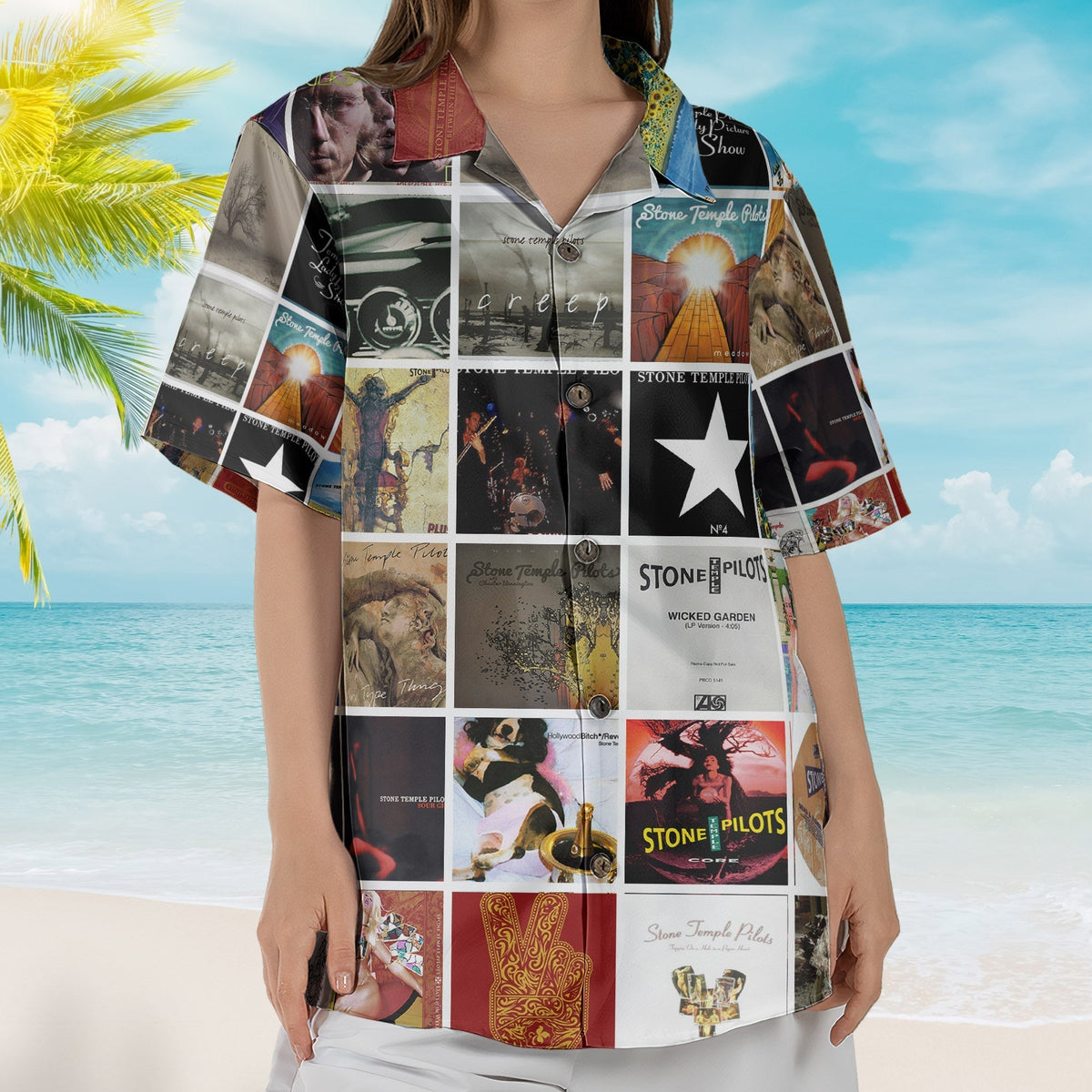 Stone Temple Pilots Album Collage Hawaiian Shirt Rock Band Fan Shirt