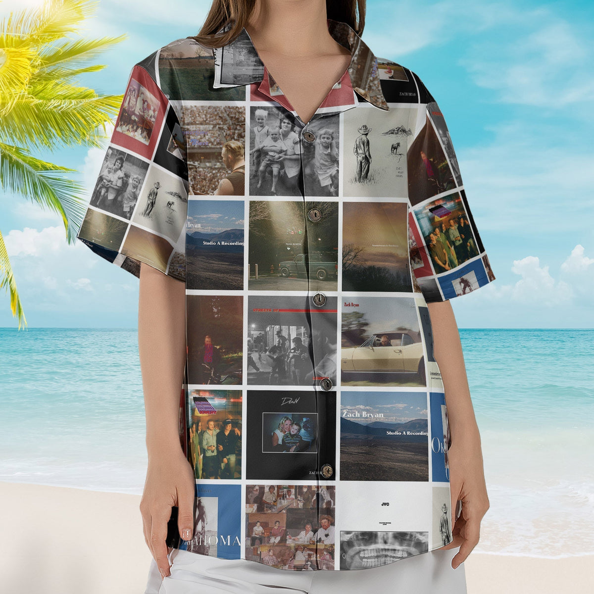 Zach Bryan Album Collage Hawaiian Shirt Country Music Fan Shirt