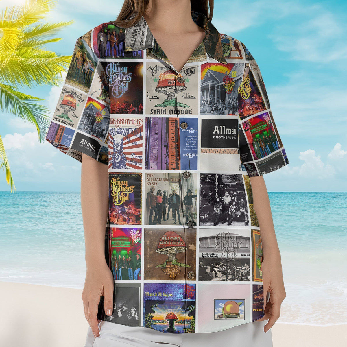 Allman Brothers Band Album Collage Hawaiian Shirt Rock Music Band Fan Shirt