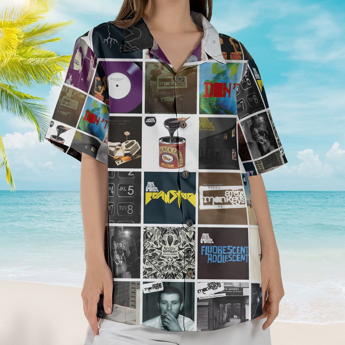 Arctic Monkeys Album Collage Hawaiian Shirt Rock Music Band Fan Shirt