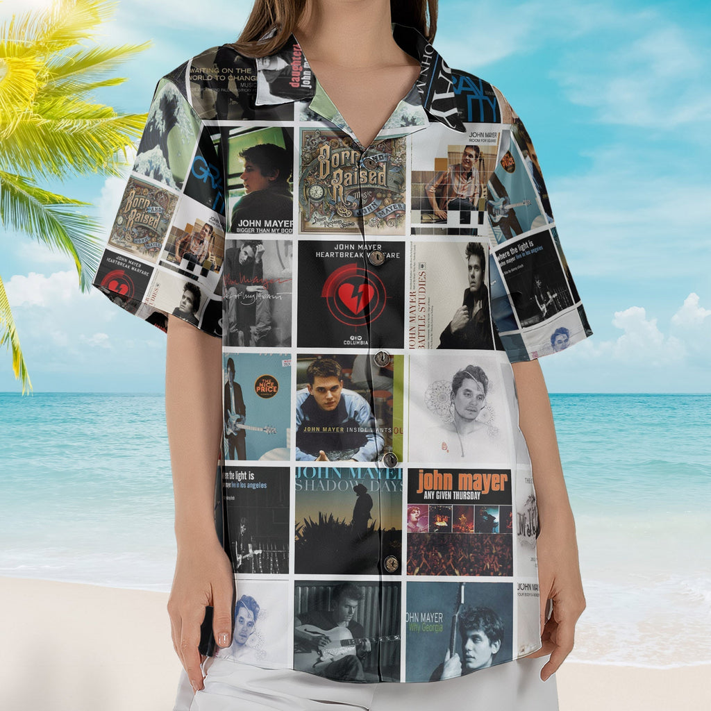John Mayer Album Collage Hawaiian Shirt Pop Rock Music Fan Shirt