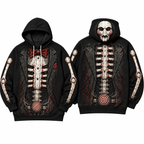 Premium Saw Billy The Puppet Skeleton Tuxedo Halloween Horror 3D Hoodie