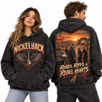Nickelback Eagle Roads Riffs And Rebel Hearts Sunset Road Hoodie for Road Rock Fans NDN 2