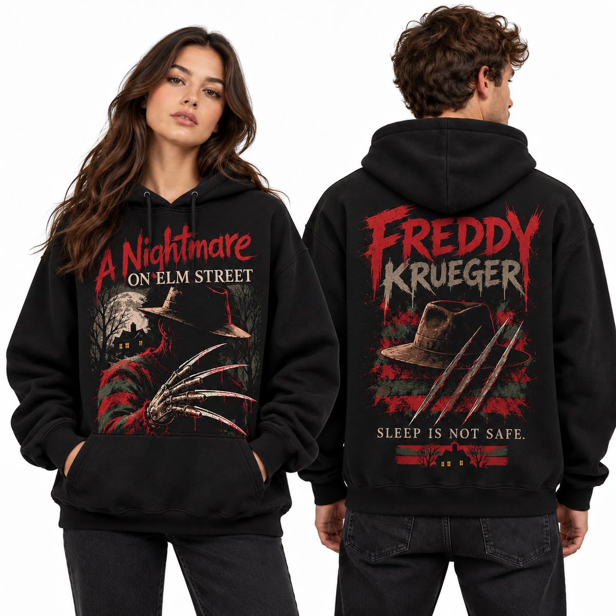 Nightmare On Elm Street Freddy Krueger Hoodie NTH1 for Horror Fans Who Fear Dream Stalkers 2