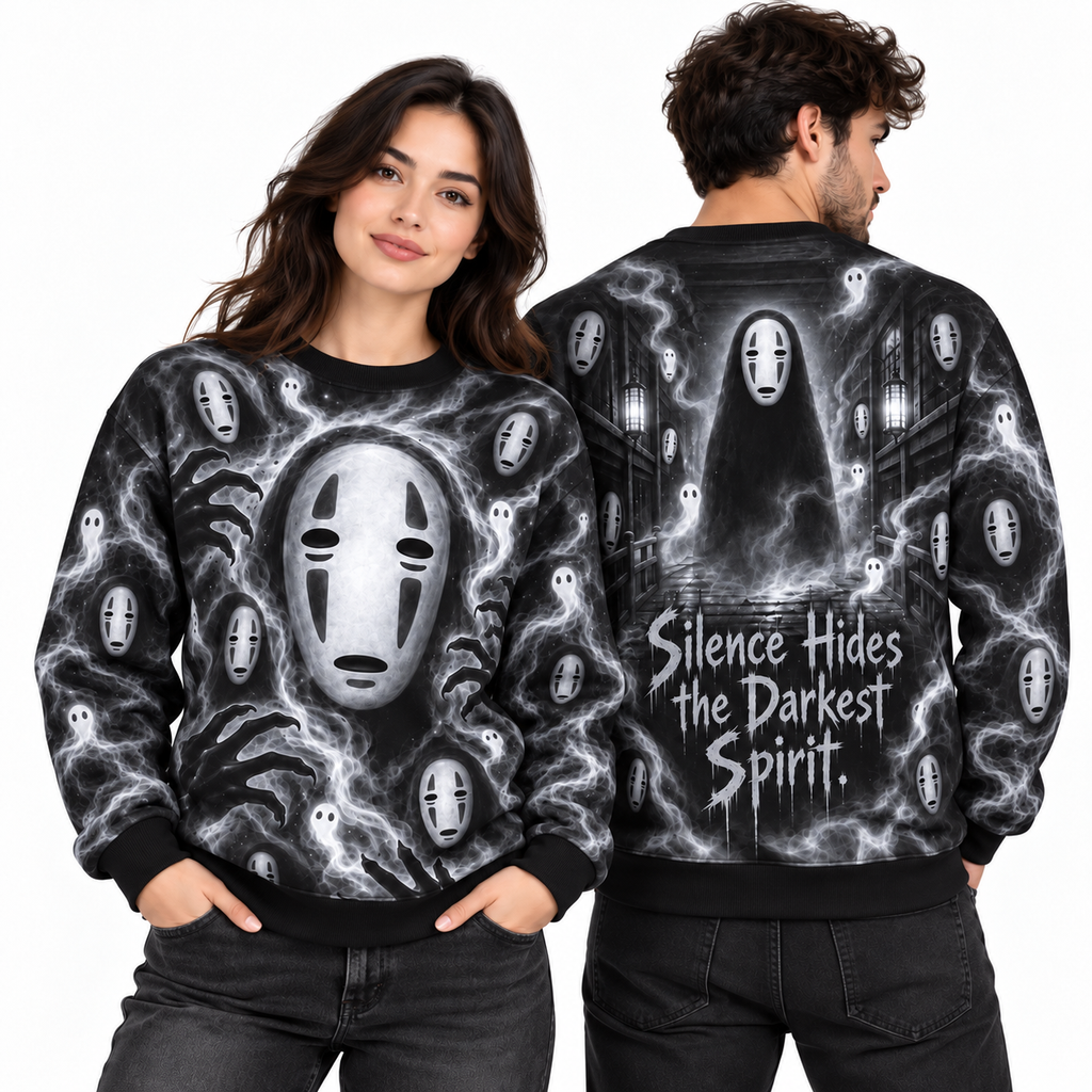 No Face White Mask Silence Hides The Darkest Spirit Sweater for Spirit Night Fans NDN 2