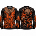 Orange Scarecrow Cardigan Always Follow The Rules Sweater for Harvest Horror Fans NDN 1