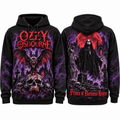 Ozzy Osbourne Bats Skull Prince Of Darkness Reigns Cloaked Figure Hoodie for Dark Rock Fans NDN 1
