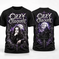 Ozzy Osbourne Purple Bat Cross 3D Shirt for Metal Fans Who Live for the Night Under Moonlit Skies NY 1