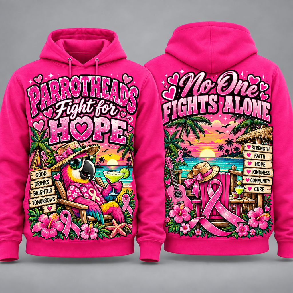 Parrotheads Tropical Ribbon Fight for Hope Hoodie NY 1