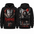 Pennywise Dripping Hes From Derry I Can Tell Balloon Hoodie for Clown Horror Fans NDN 1