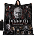 Pinhead Portrait And Dark Chain Collage Fleece Blanket For Fans Of Supernatural Horror NDN 1