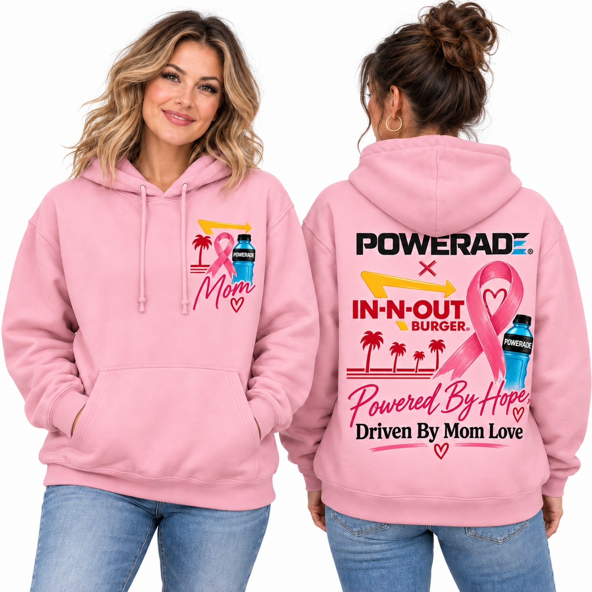 Powerade In N Out Pink Ribbon Mom Hoodie NTH1 for Breast Cancer Awareness Supporters 2