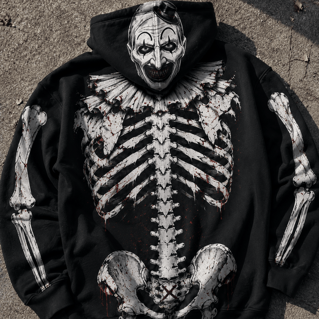 Premium Art The Clown Skeleton Halloween 3D Hoodie 4