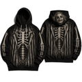 Premium Beetlejuice Skeleton Halloween Striped Suit Horror 3D Hoodie 1