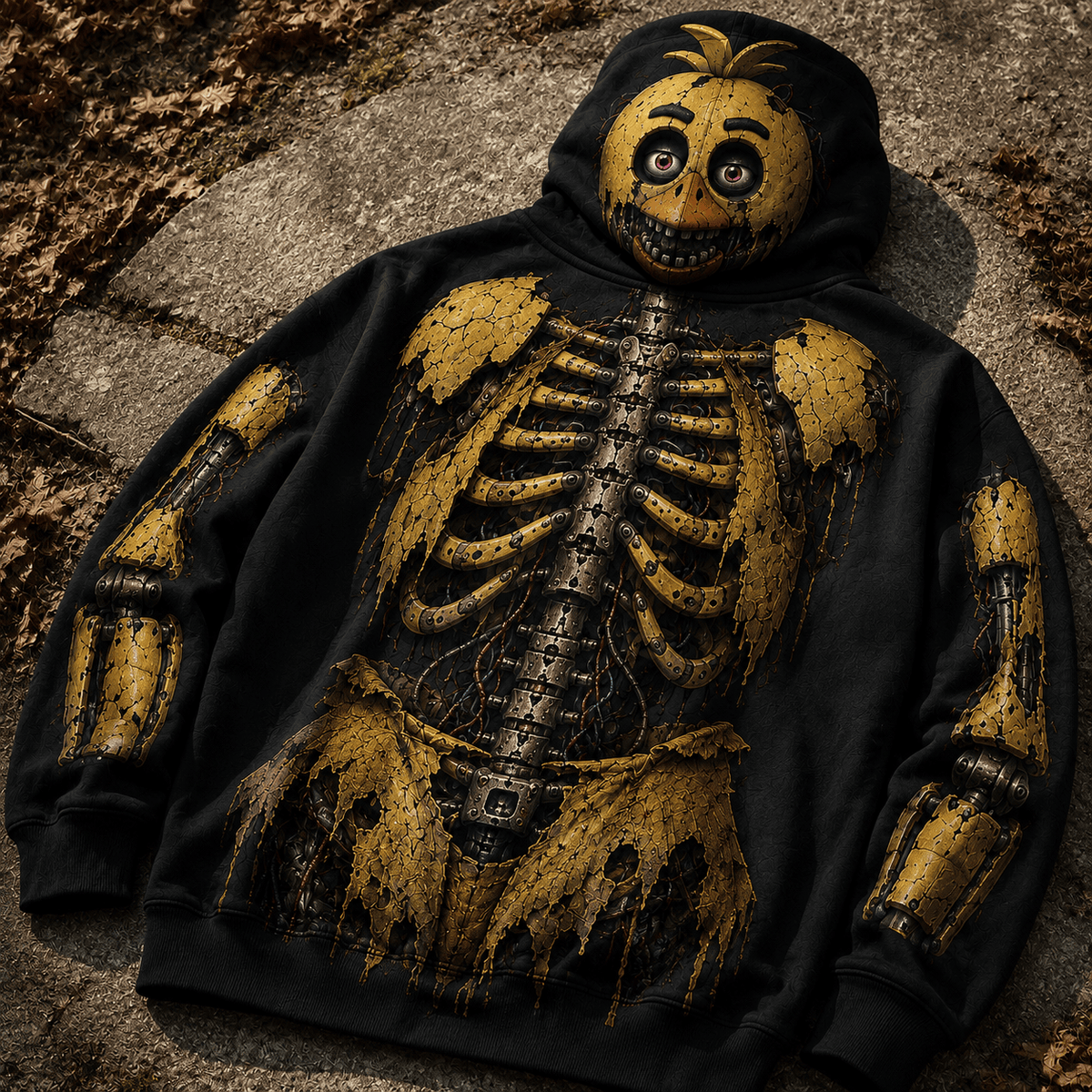 Premium Chica Endoskeleton Five Nights At Freddys FNAF Halloween Horror 3D Hoodie 4