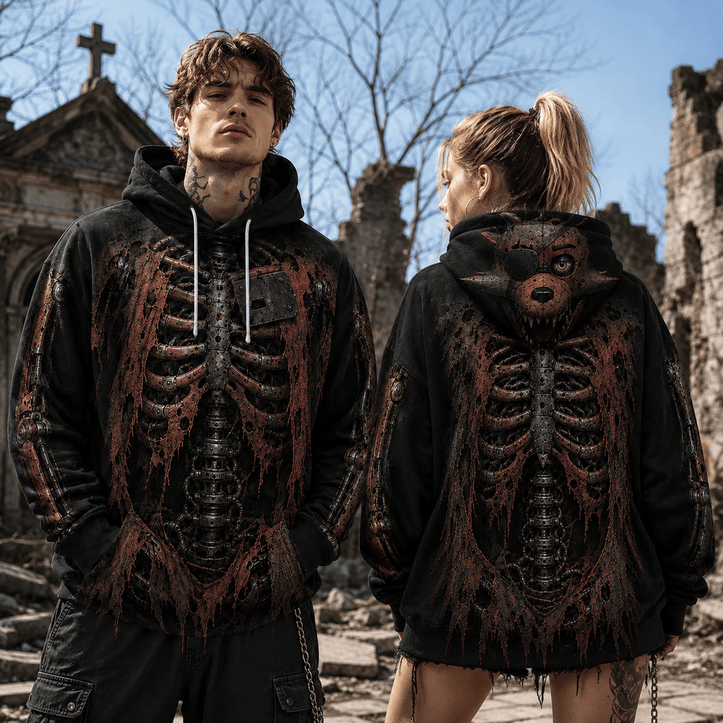 Premium Foxy Endoskeleton Five Nights At Freddys FNAF Halloween Horror 3D Hoodie 2