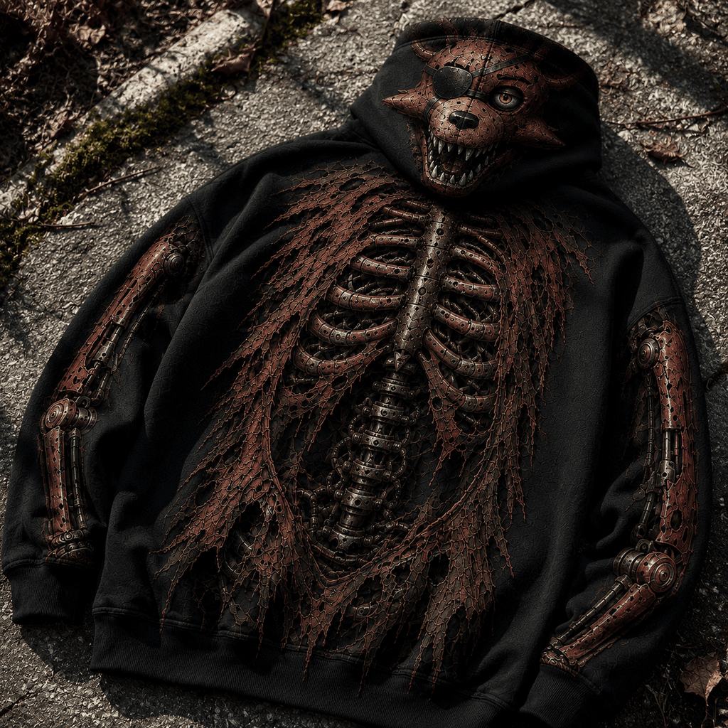 Premium Foxy Endoskeleton Five Nights At Freddys FNAF Halloween Horror 3D Hoodie 4