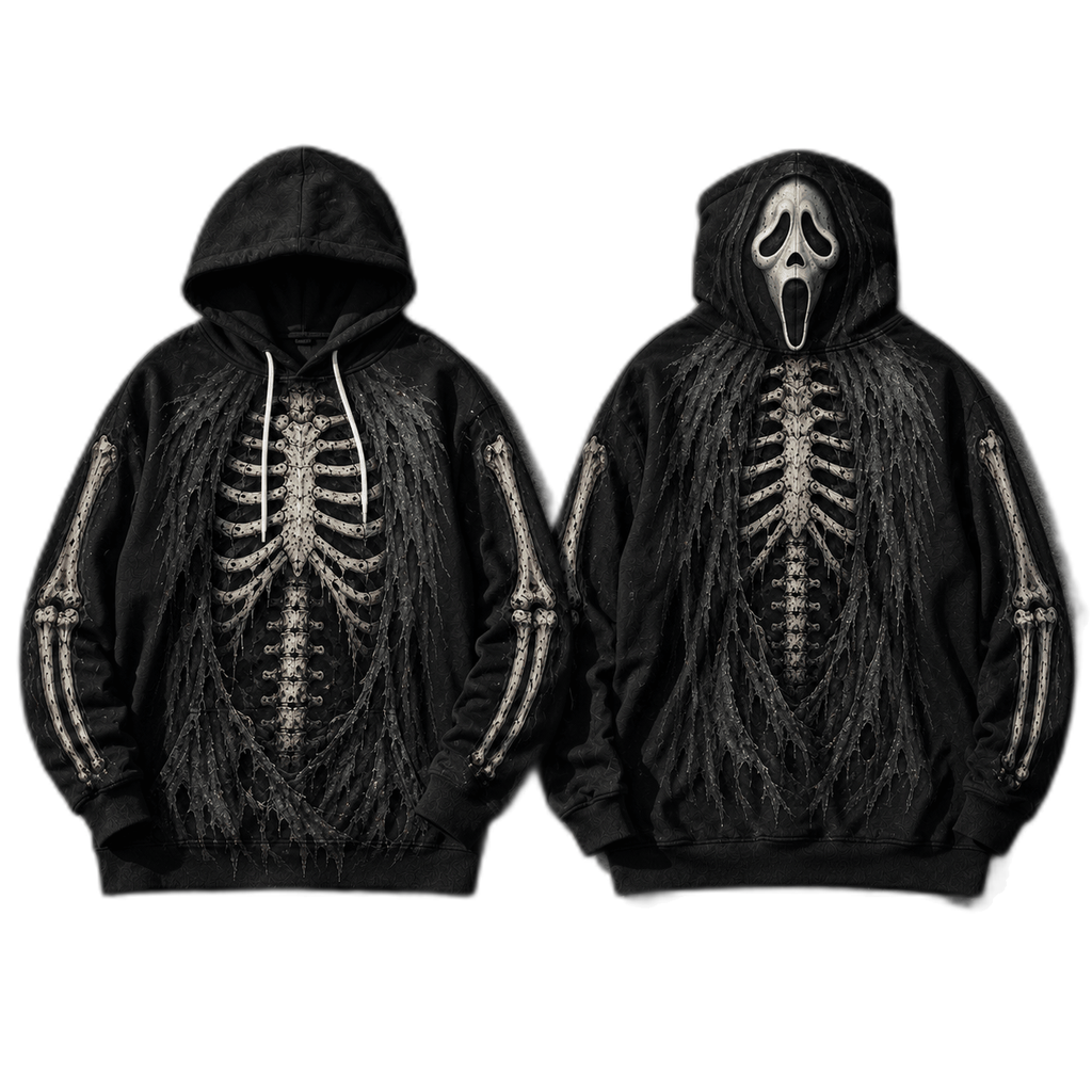 Premium Ghostface Scream Skeleton Halloween Horror 3D Hoodie 1